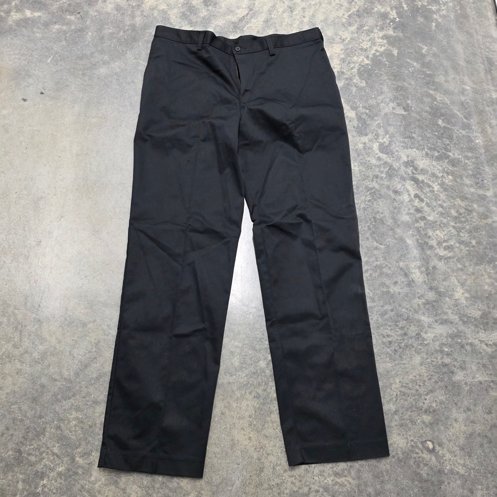 NWT Edwards Garments Mens Dress Pants Trousers Black Business Casual 38x32